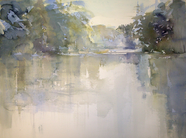 Nevel over de plas - 56x76